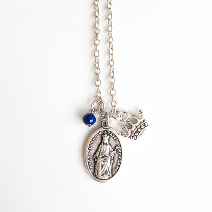 Our Lady Mary Queen of Heaven Crown Necklace