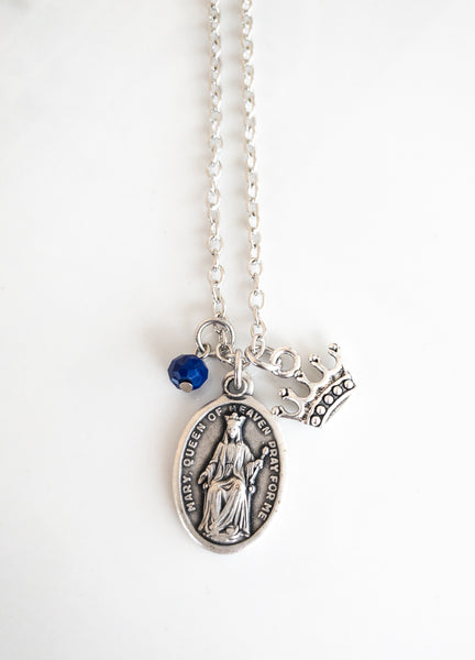 Our Lady Mary Queen of Heaven Crown Necklace
