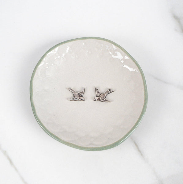 Sterling Silver Bird Stud Earrings