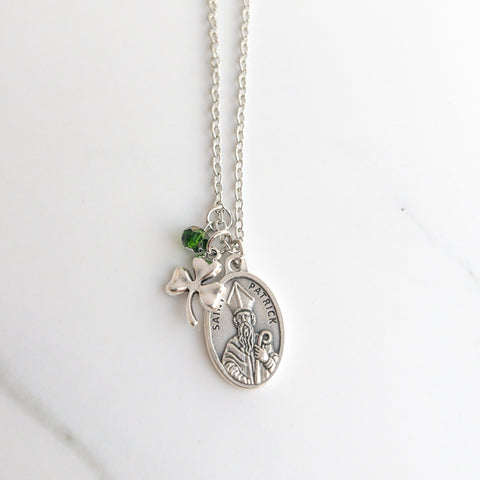 St Patrick and Shamrock Necklace