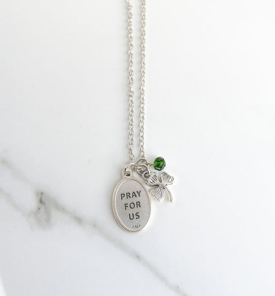 St Patrick and Shamrock Necklace