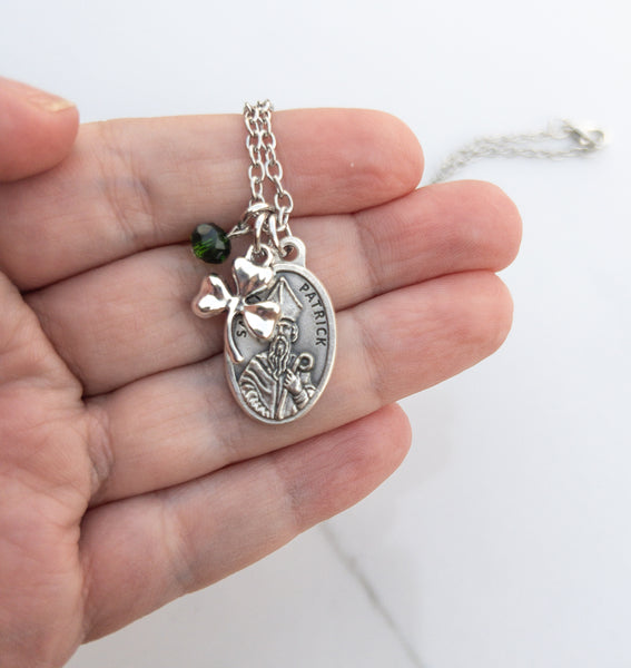 St Patrick and Shamrock Necklace