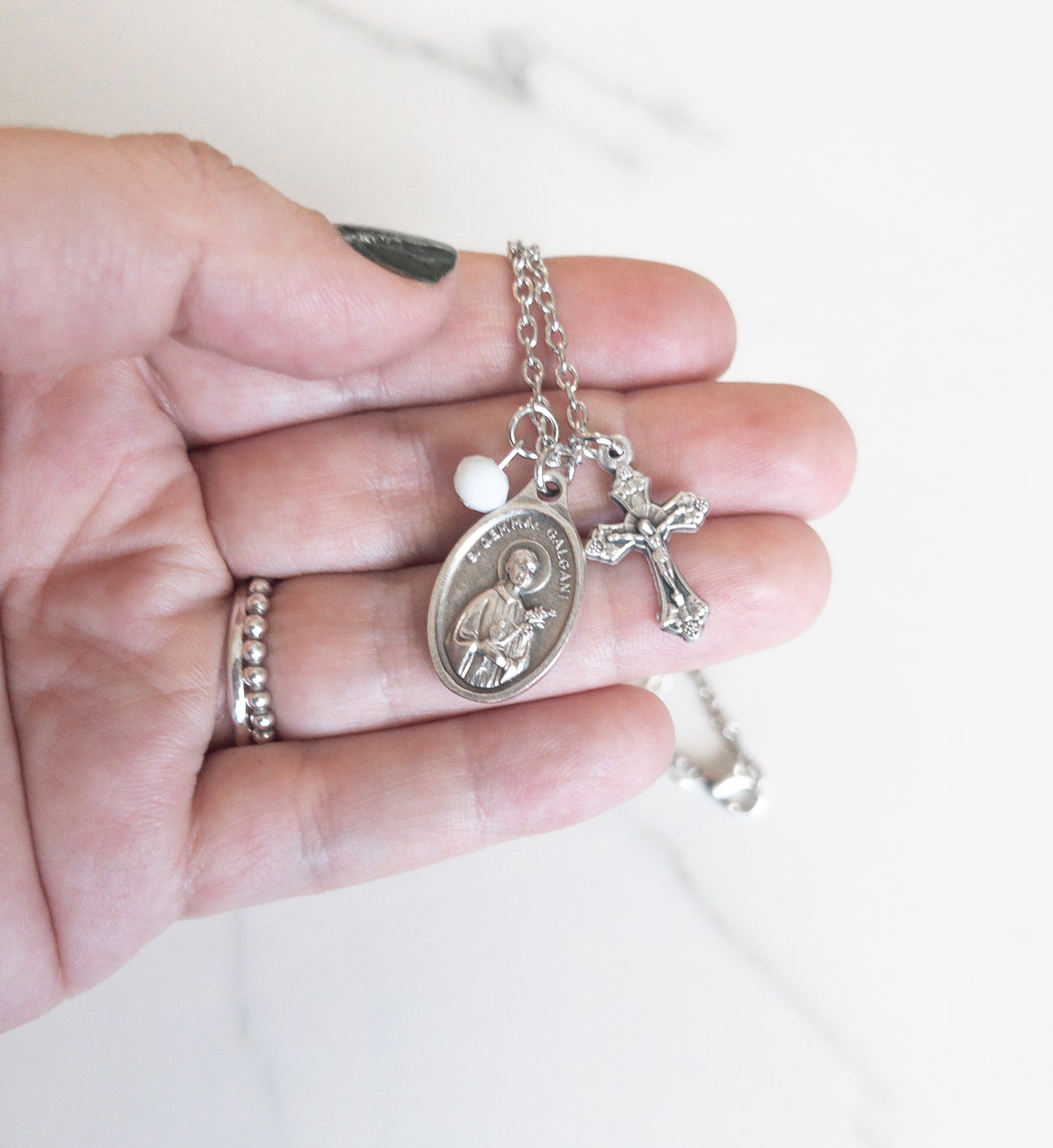 St Gemma Galgani Crucifix Necklace