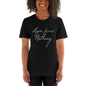 St Faustina Love Fears Nothing Quote Tee - Black Heather / S