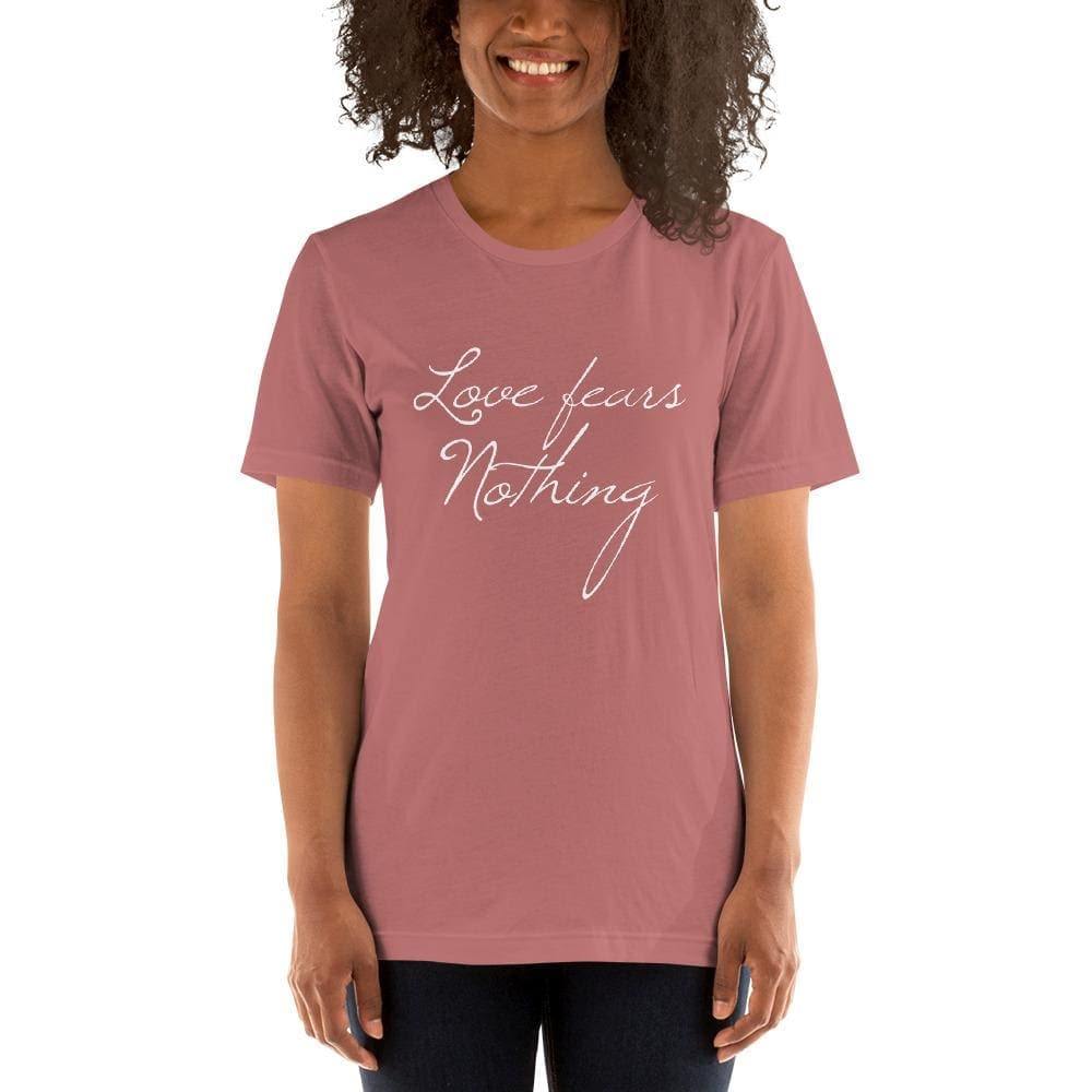St Faustina Love Fears Nothing Quote Tee - Mauve / S - Shirt