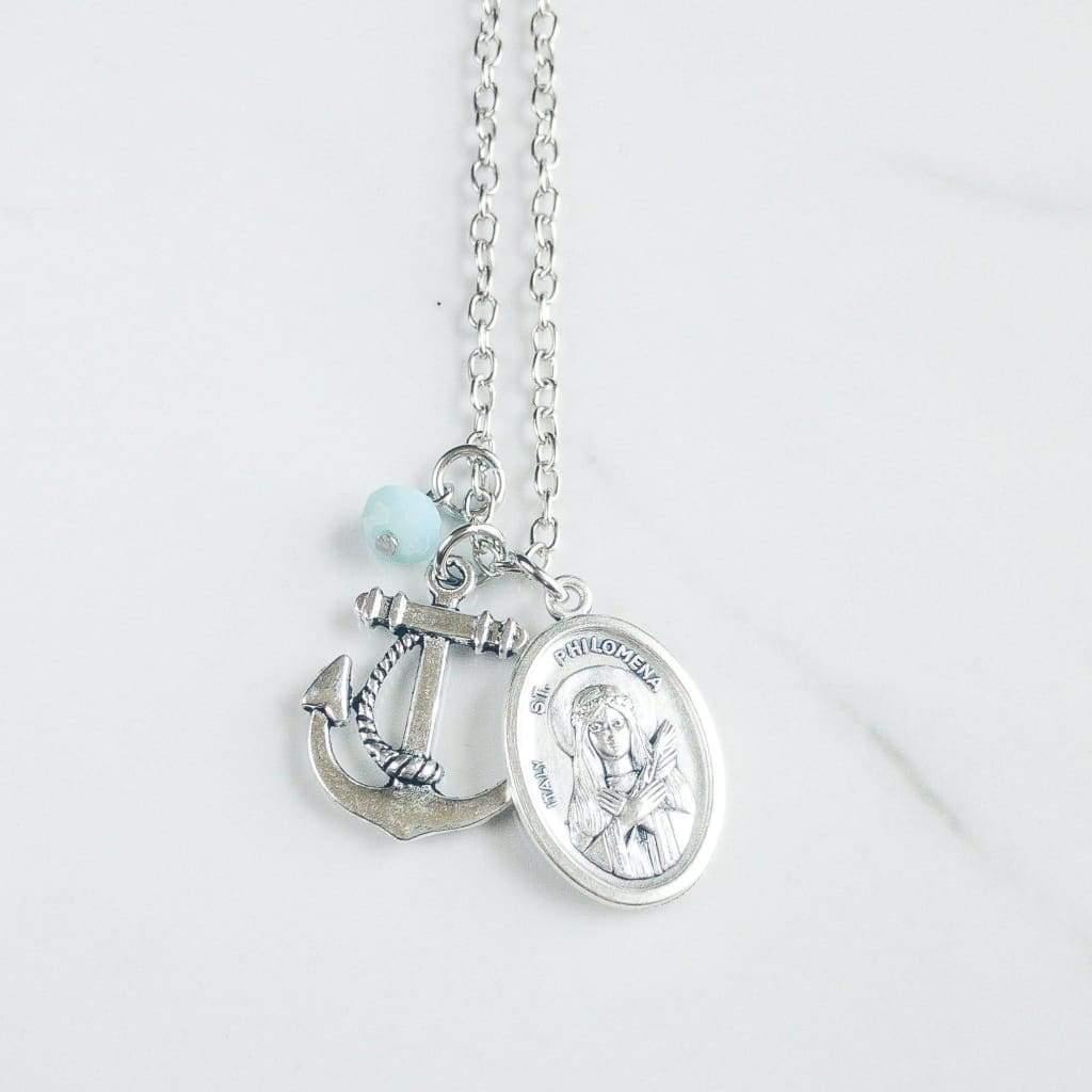 St Philomena and Anchor Necklace - Necklace