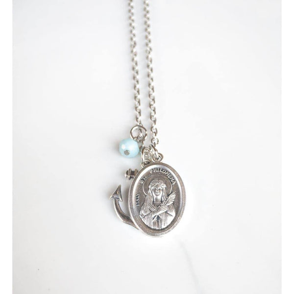 St Philomena and Anchor Necklace - Necklace