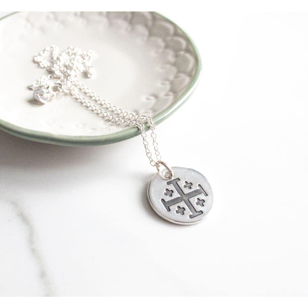 Sterling Silver Jerusalem Cross Necklace - Necklace