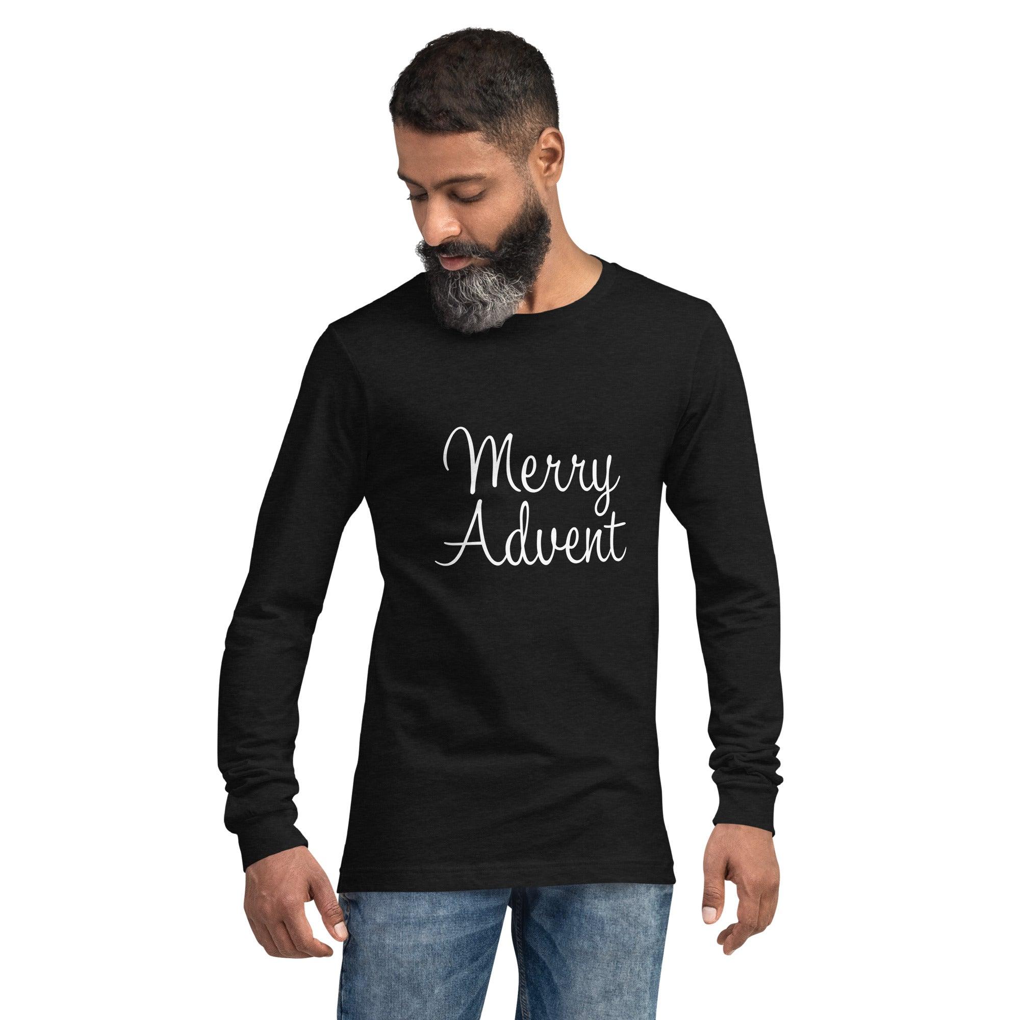 Merry Advent Long Sleeve Tee - White