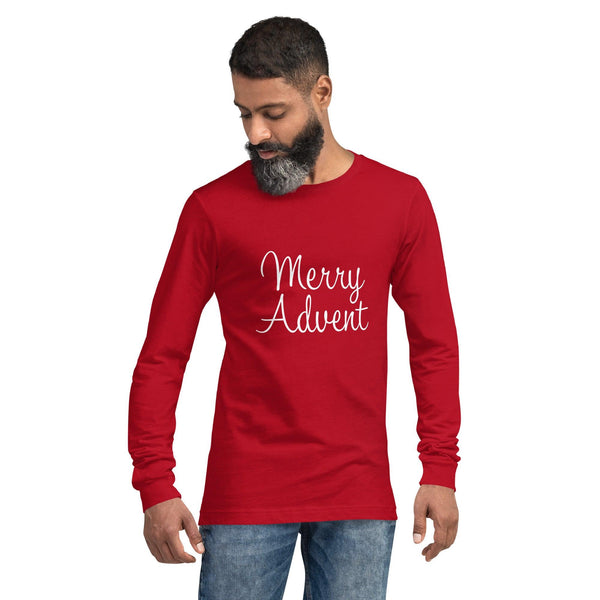 Merry Advent Long Sleeve Tee - White